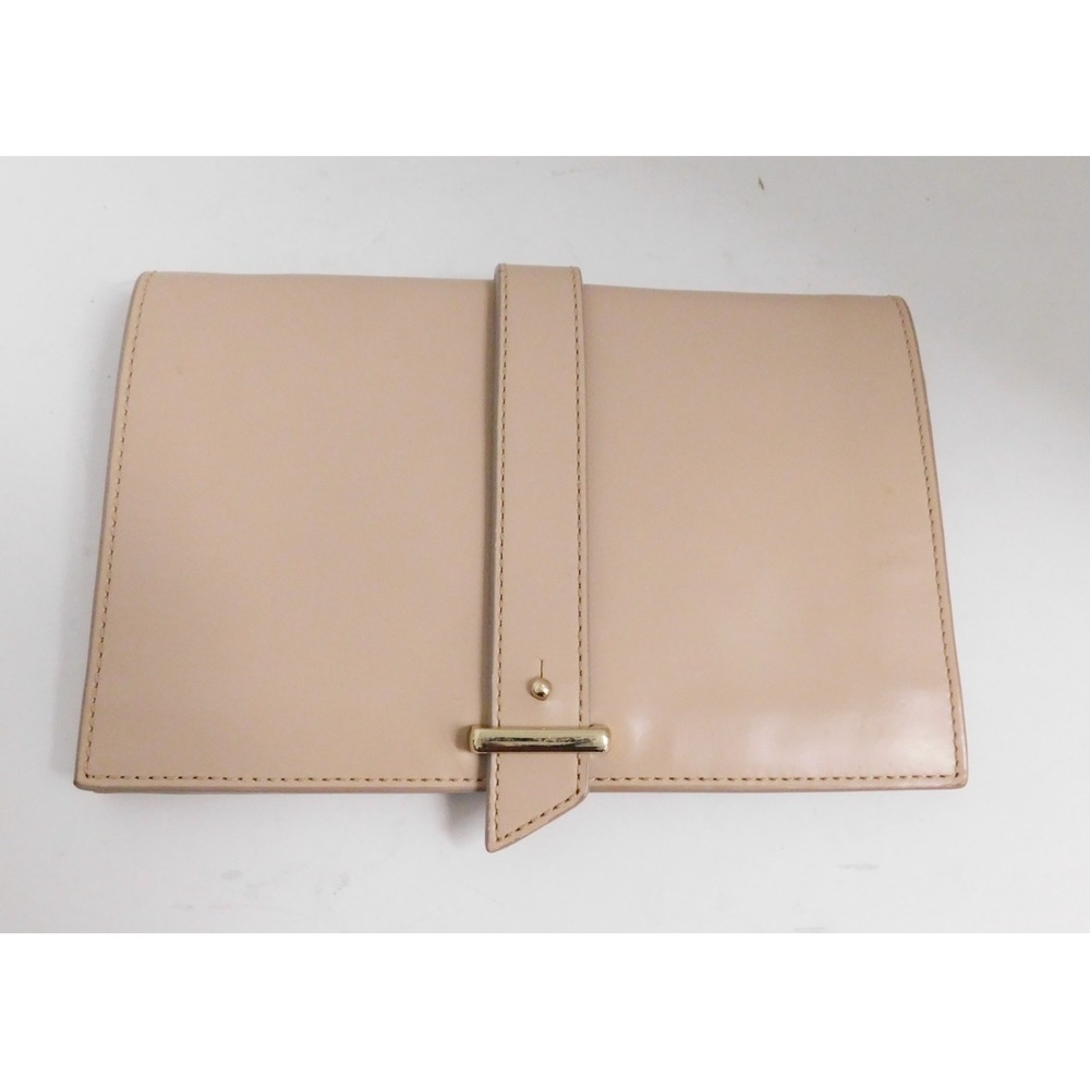 Cole Haan Beige Vestry Leather Clutch With RFID Blocking $150rt